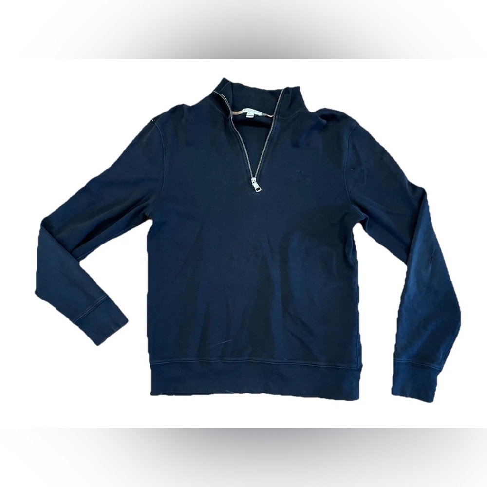 Burberry Brit‎ Quarter Zip Sweatshirt Sweater Men's Medium Cotton Black